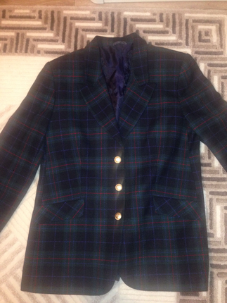 İngiliz tartan yun blazer