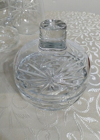 Vintage kesme kristal şekerlik 