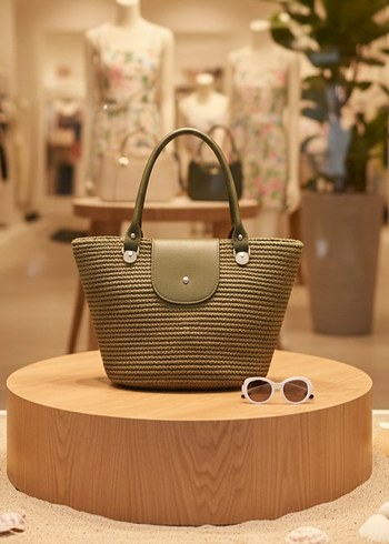 Beyaz Pamuklu Günlük Kadın Tote Çanta - Görsel 2