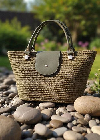 Beyaz Pamuklu Günlük Kadın Tote Çanta - Görsel 6