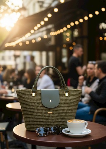 Beyaz Pamuklu Günlük Kadın Tote Çanta - Görsel 4