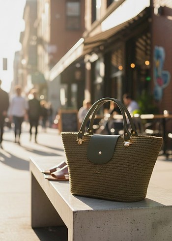 Beyaz Pamuklu Günlük Kadın Tote Çanta - Görsel 10