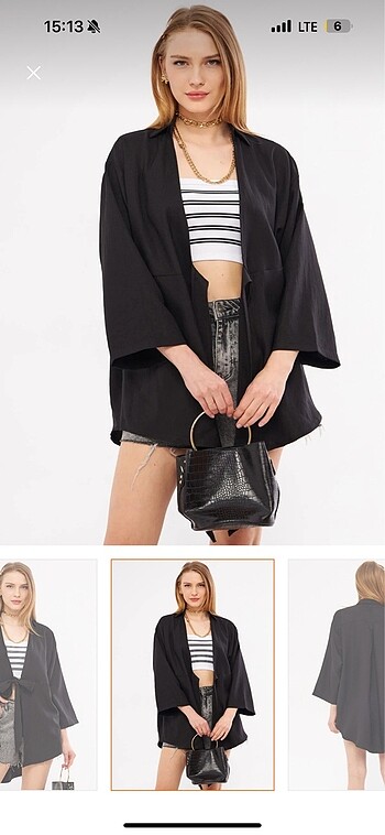 universal Beden siyah Renk Kimono