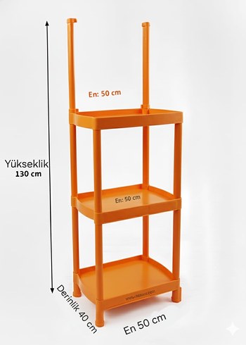 Plastık  Raf 130x50x40 cm - Görsel 2