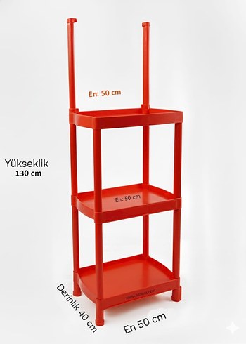 Plastık  Raf 130x50x40 cm - Görsel 3