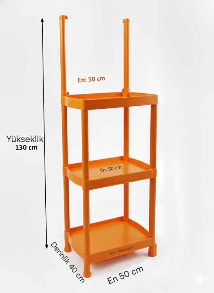 Plastık  Raf 130x50x40 cm - Görsel 2