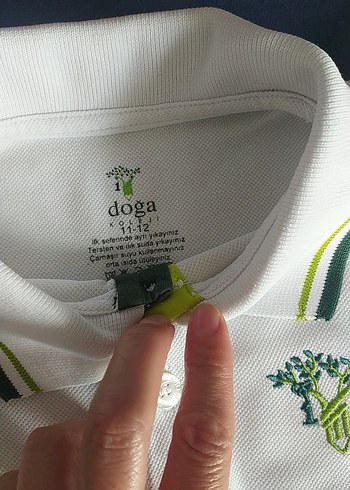 10 Yaş Beden beyaz Renk Doğa Koleji Erkek Beyaz Uzun Kollu Polo Tişört