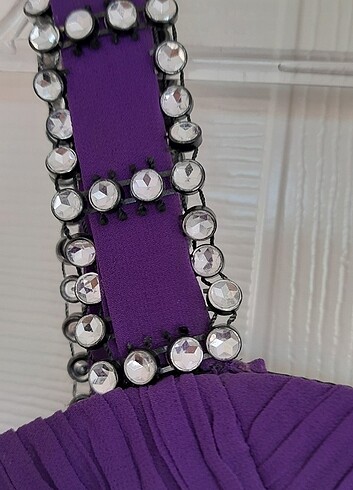 Sık canlı renkli gece elbisesi - Görsel 6