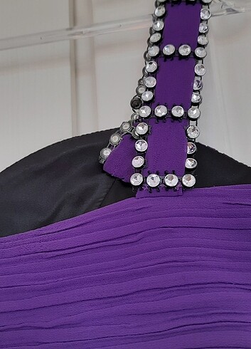 Sık canlı renkli gece elbisesi - Görsel 8