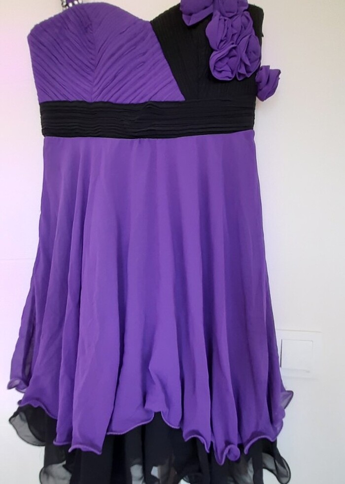 Sık canlı renkli gece elbisesi - Görsel 5