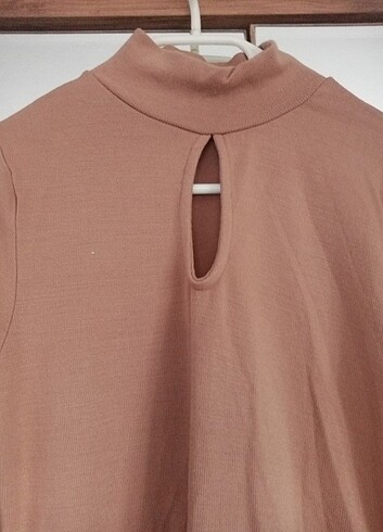 xl Beden camel Renk Yırtmaçlı Midi Elbise