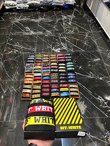 OFF WHİTE 3LÜ KUTU BOXER