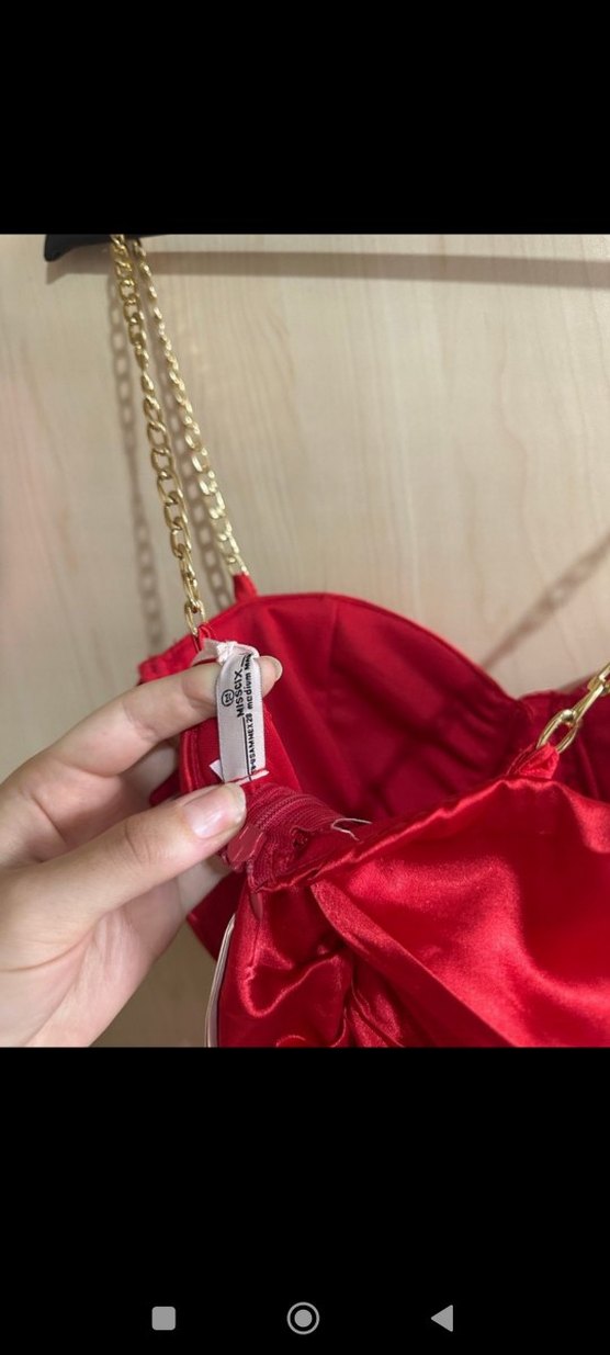 Kırmızı Saten Drapeli Mini Elbise - Görsel 3