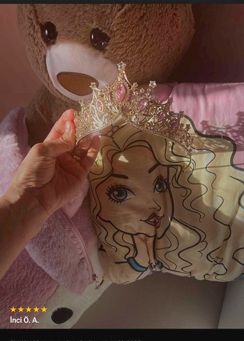 Altın Renkli Işıltılı Bohem Gelin Tacı pembe - Görsel 2