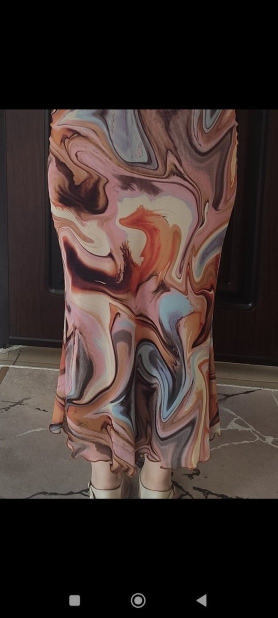 Bağlama Desenli tül etek - Görsel 5