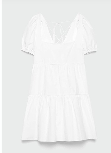 s Beden beyaz Renk Kısa poplin elbise