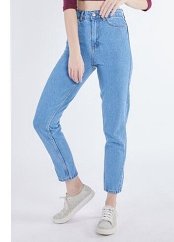 Mom jean kot pantolon 