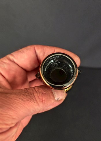 Beden siyah Renk Antik Mısır Figürlü yaldızlı Siyah mini Vazo