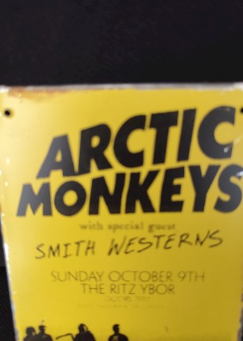 Sarı Arctic Monkeys Vintage metal tabela