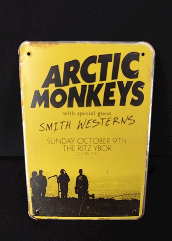 Sarı Arctic Monkeys Vintage metal tabela