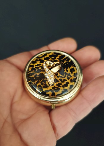 Leopar Desenli Vintage metal kutular - Görsel 4