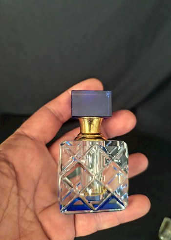 Diğer Kristal Esans Parfüm Mavi Sarı Cam Çucuklu