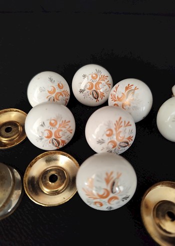 ESKİLERDEN Çiçek Desenli Seramik çekmece Topuzu - Görsel 3