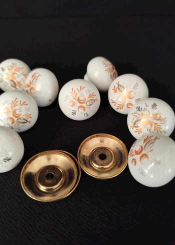 ESKİLERDEN Çiçek Desenli Seramik çekmece Topuzu - Görsel 2