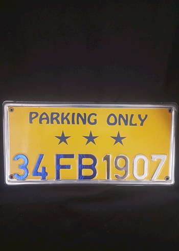 Parking Only 34FB1907 ALAMİNYUM TABELA