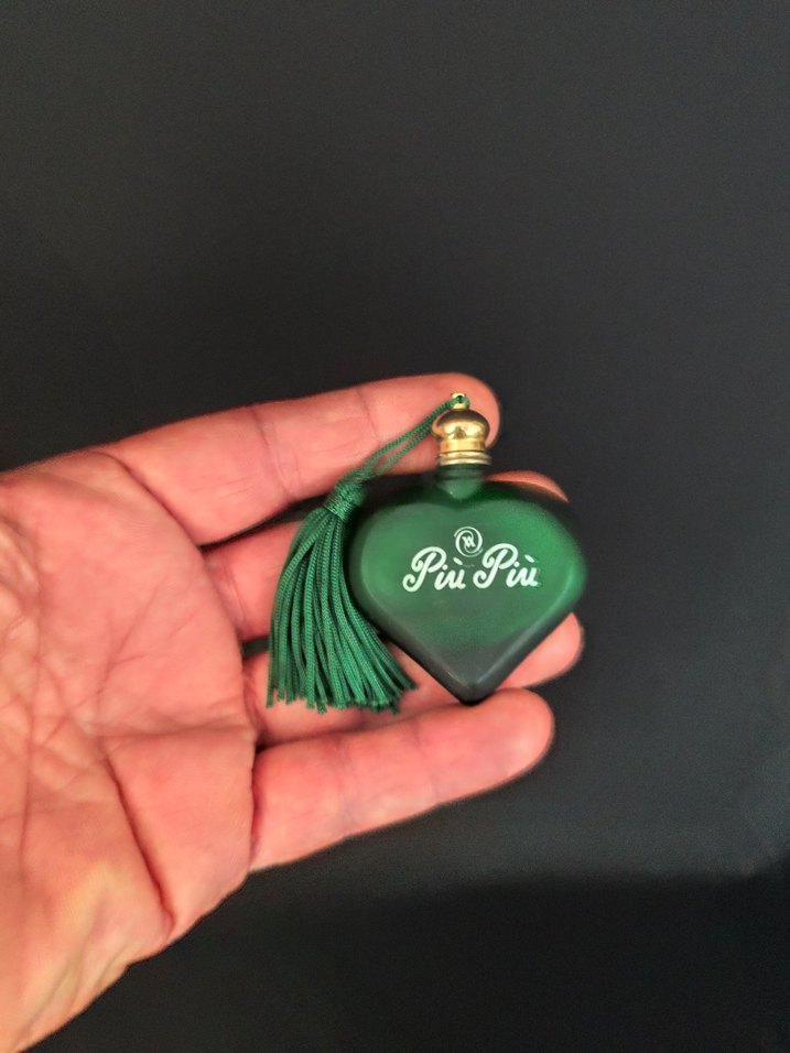 Vintage Zümrüt Yeşili Art Deco Buzlu Cam Parfüm Şişesi - Görsel 3