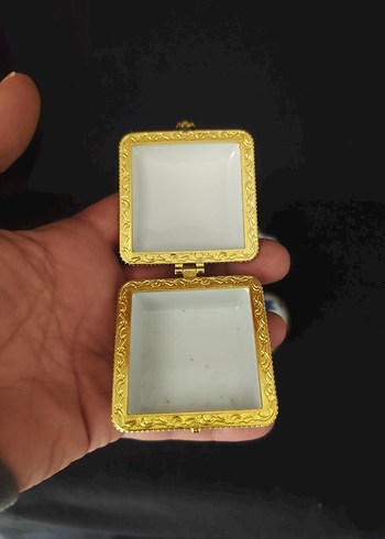 Mavi Çiçek Desenli porselen kutular - Görsel 5