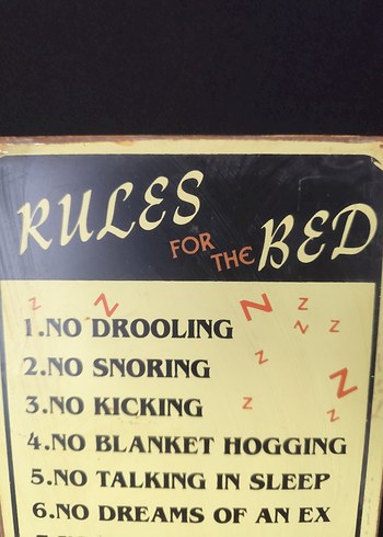 Yatak Kuralları Mizah metal tabela - Görsel 2