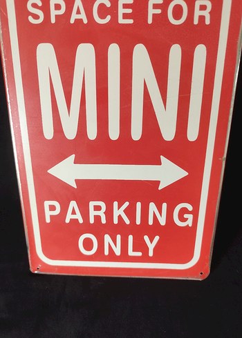 Kırmızı Retro Mini Park Yeri Metal plaka - Görsel 3