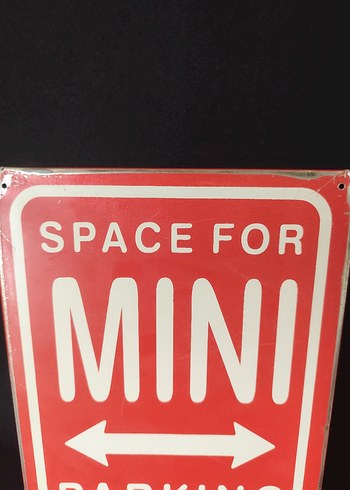 Kırmızı Retro Mini Park Yeri Metal plaka - Görsel 2