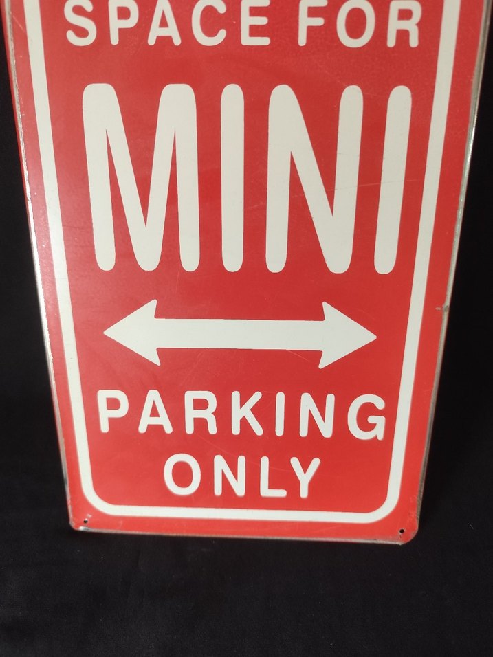 Kırmızı Retro Mini Park Yeri Metal plaka - Görsel 3