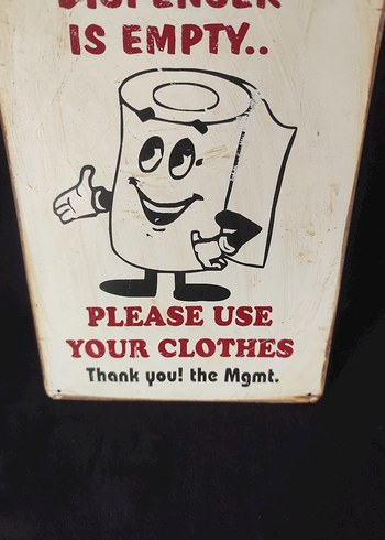 Tuvalet tabelası Lütfen kıyafetlerinizi kullanın Metal tabelas - Görsel 3