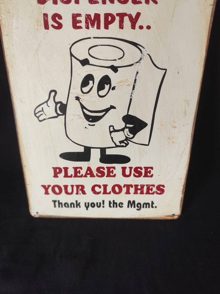 Tuvalet tabelası  Lütfen kıyafetlerinizi kullanın  Metal tabelas - Görsel 3