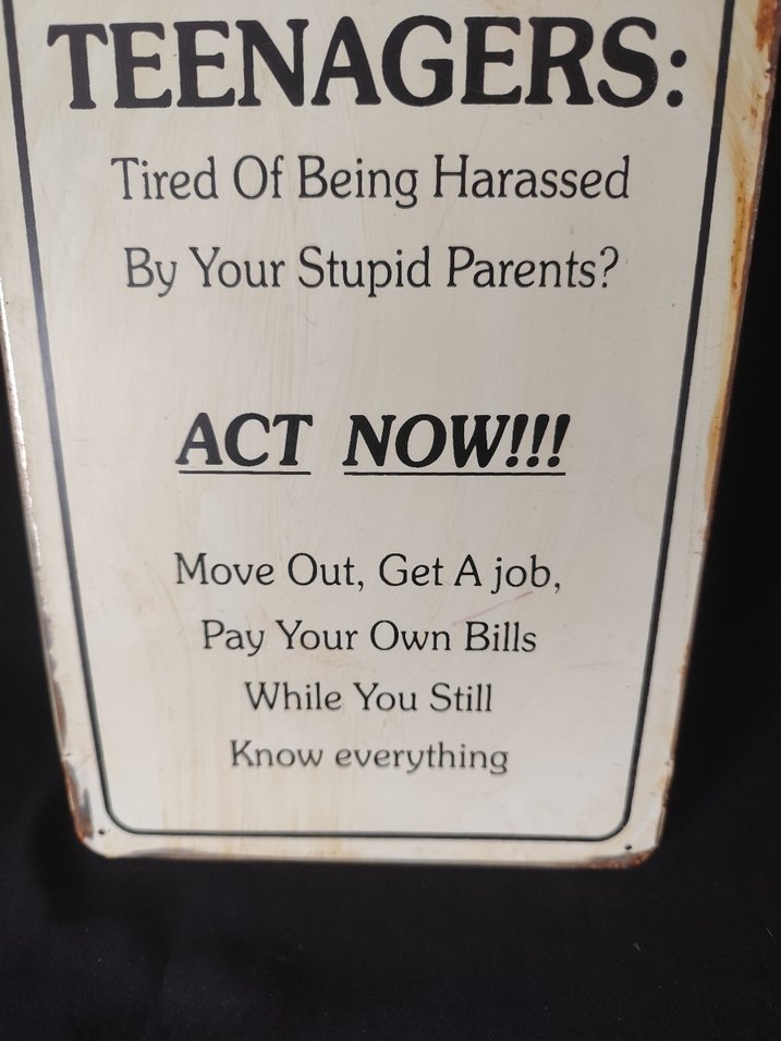 Gençlerinize yönelik esprili mesaj çelik tabela - Görsel 3