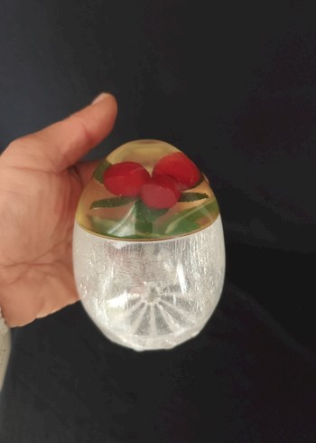 Vintage Lucite Kiraz Şeklinde Kapaklı Büyük Boy Kavanoz - Görsel 6