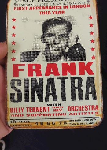 Frank Sinatra Vintage Rock teneke tabela - Görsel 2