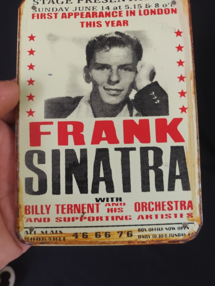 Frank Sinatra Vintage Rock teneke tabela - Görsel 2