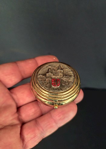 VİNTAGE Praha AYNALI METAL KUTU - Görsel 2