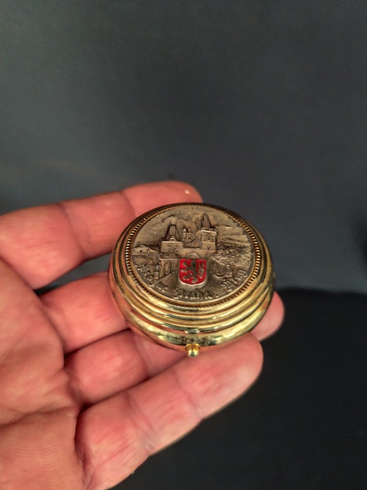 VİNTAGE Praha AYNALI METAL KUTU - Görsel 2