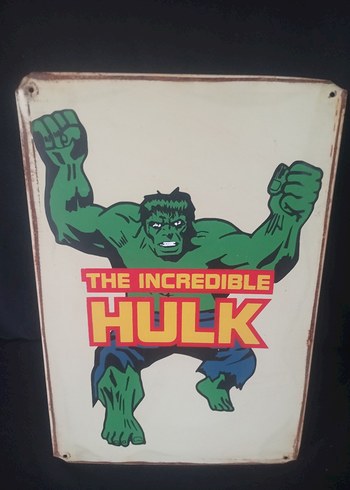 The Incredible Hulk Koyu Yeşil teneke tabela