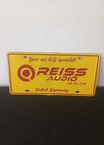 ALÜMİNYUM REİSS AUDİO TENEKE TABELA ölçüler 30.5 x 15.5 cm