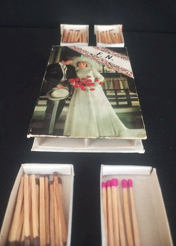 Beden beyaz Renk ANTİKA ÇEKMECELİ Nikah Kibriti Kutusu