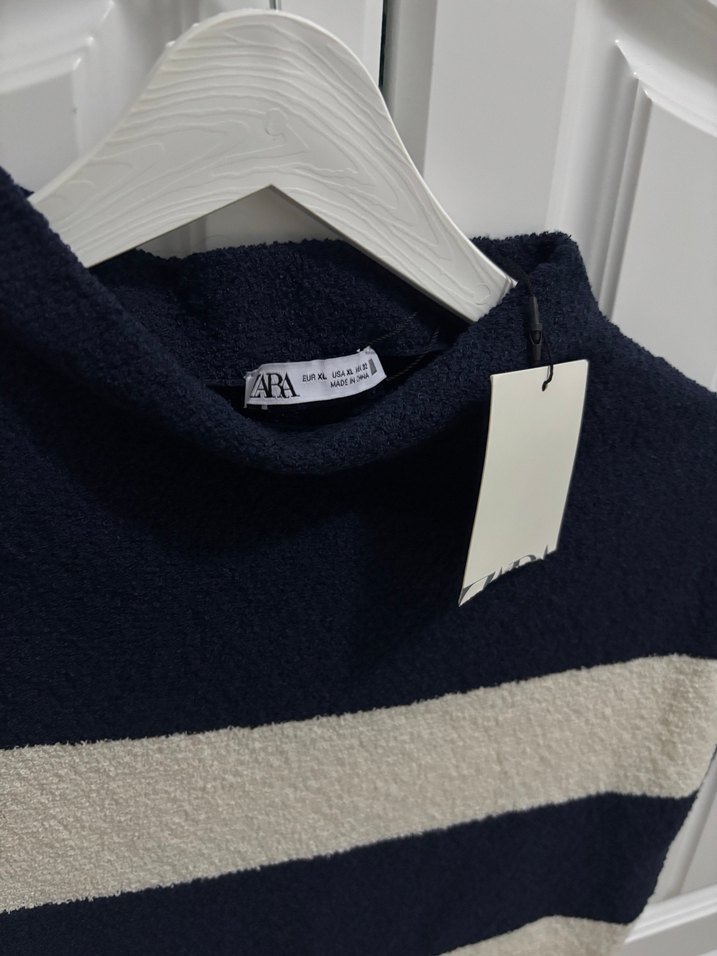 Çizgili Kolsuz Midi Triko Elbise - Görsel 4