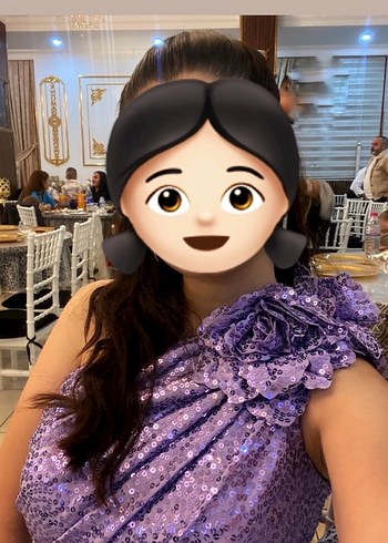 Parlak Mor Drapeli Uzun Abiye Elbise - Görsel 2