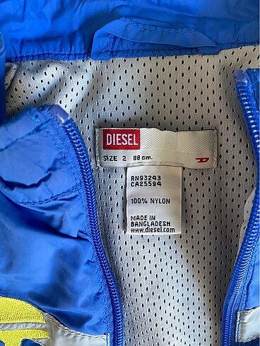 18-24 Ay Beden mavi Renk Diesel yağmurluk 2 yaş