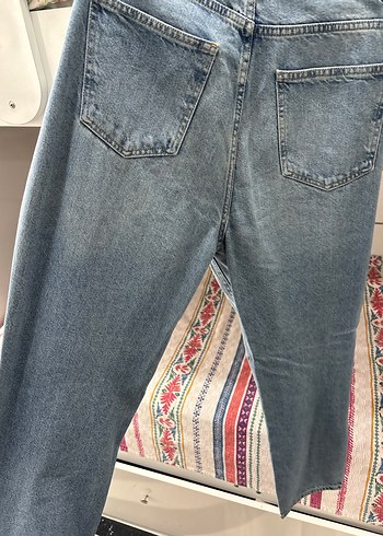 40 Beden Kadın Mavi Bol Kesim Jean
